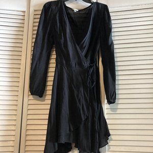 Sheer Black Tie Waist Mini Dress